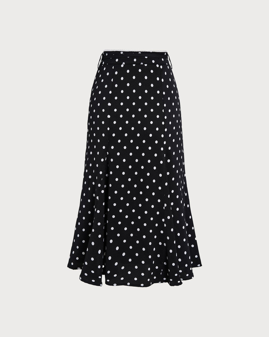 Black Polka Dot Mermaid Midi Skirt