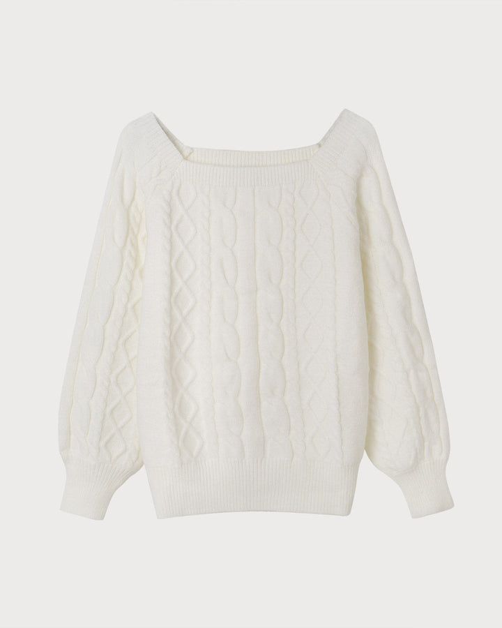 The Romance Cable Knit Crew Sweater
