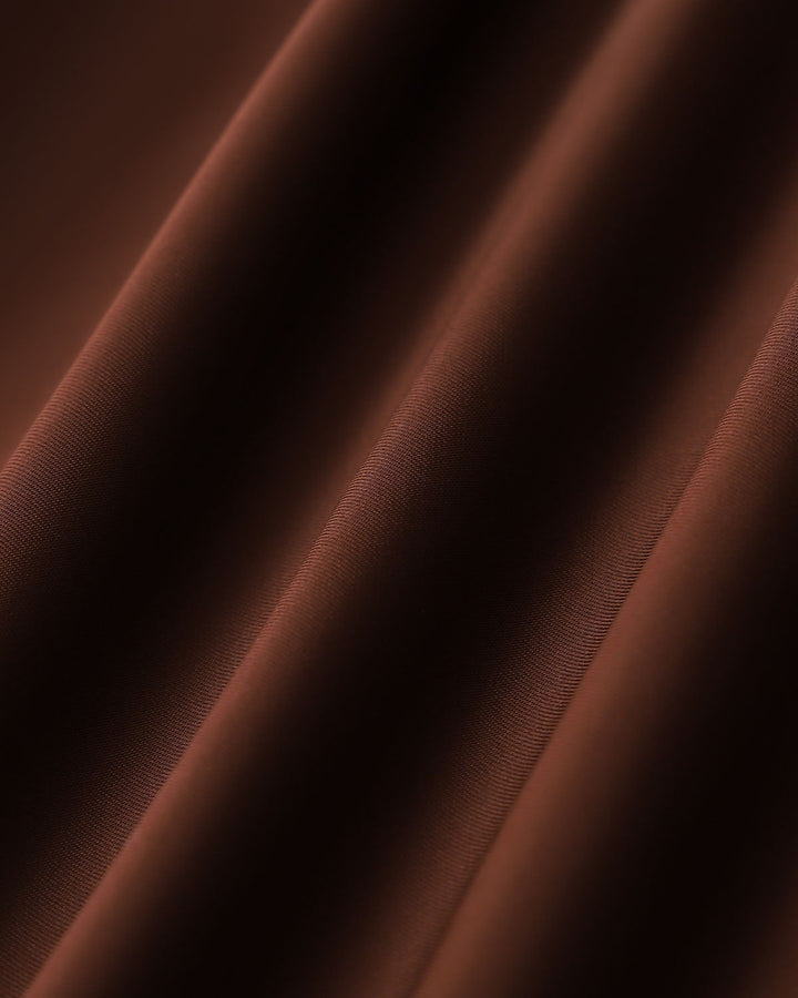 Coffee Ruched Pencil Midi Skirt