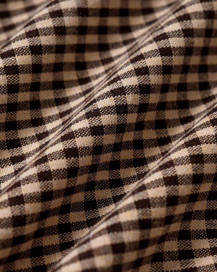 Brown Plaid Ruched Skirt