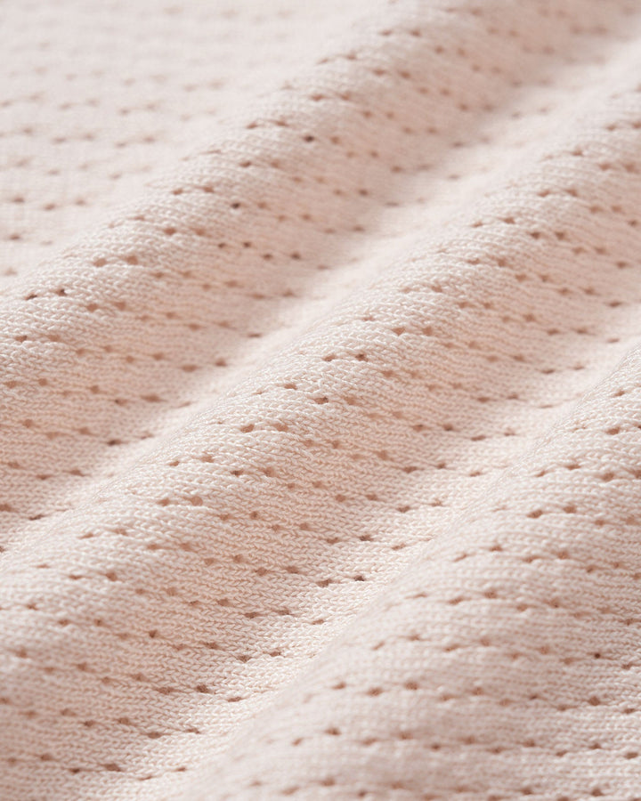 The Nude V Neck Button Pointelle Knit Tee