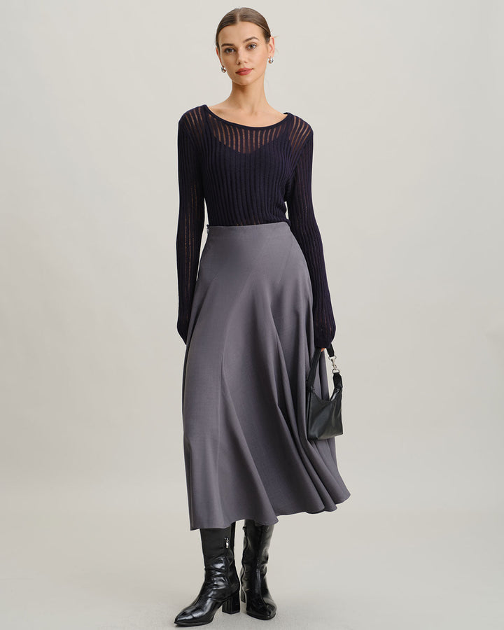 Navy Pullover Sweater Two-Piece Set