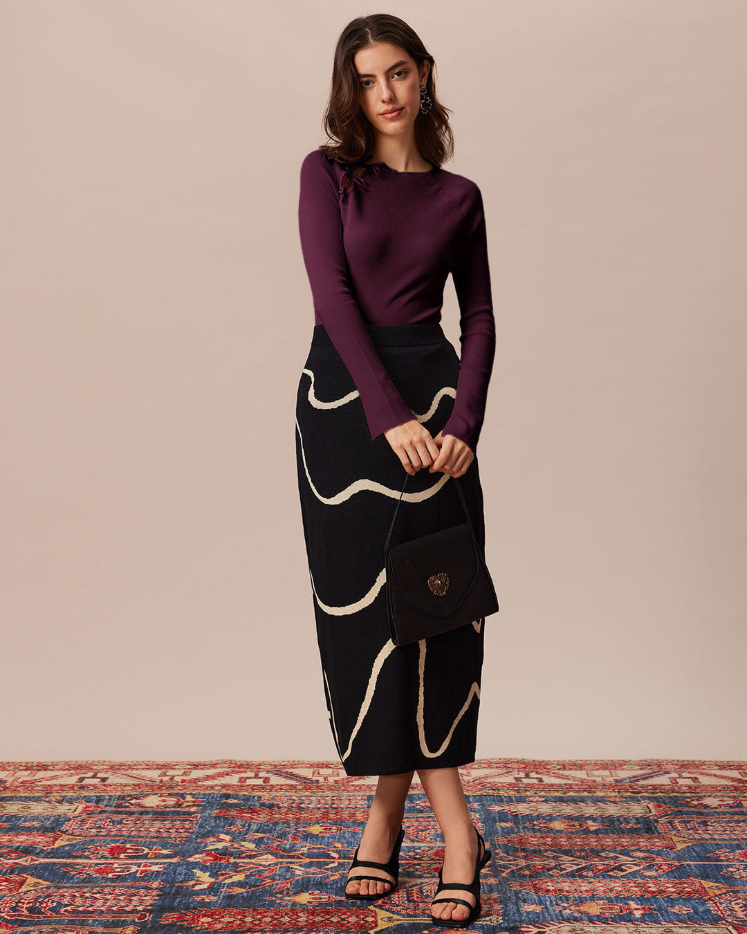 Purple Bell Sleeve Knit Tee