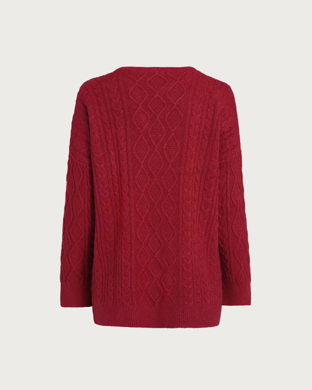 Red V Neck Knit Sweater