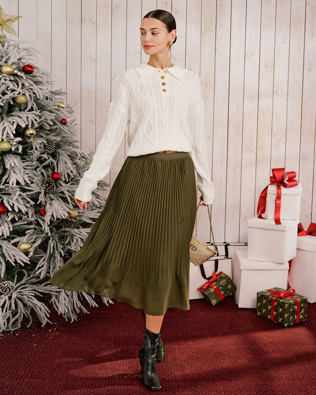 Beige Drop Shoulder Button Sweater