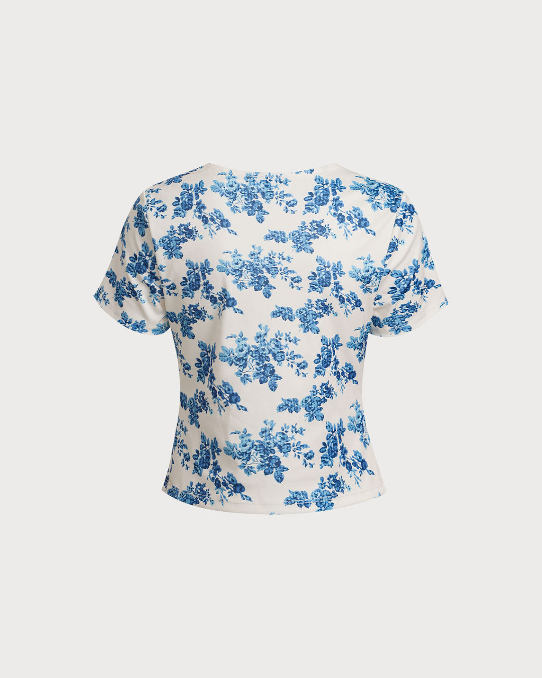 Blue Floral Short Sleeve T-Shirt