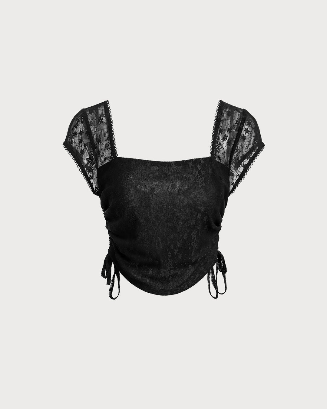 Black Mesh Cropped Tee