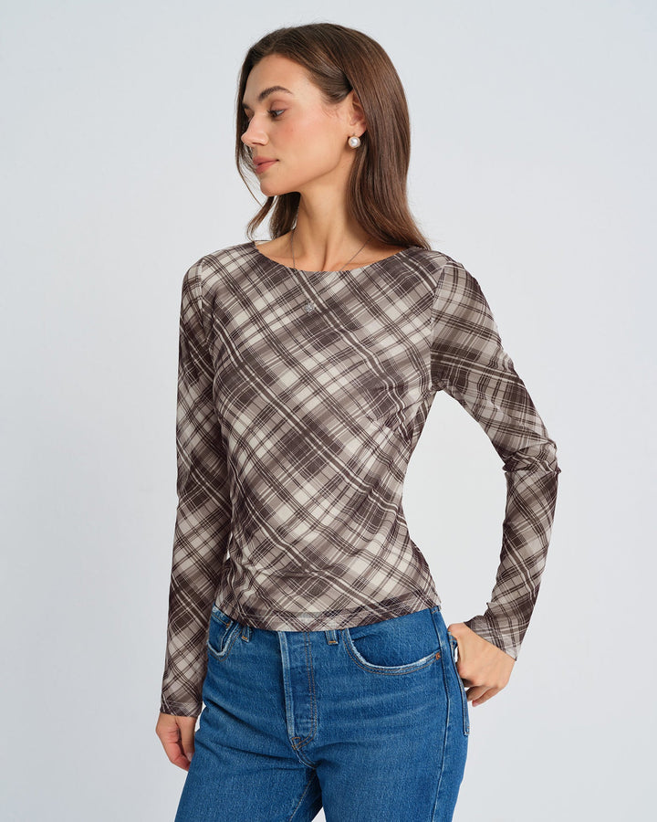Plaid See Through Tee