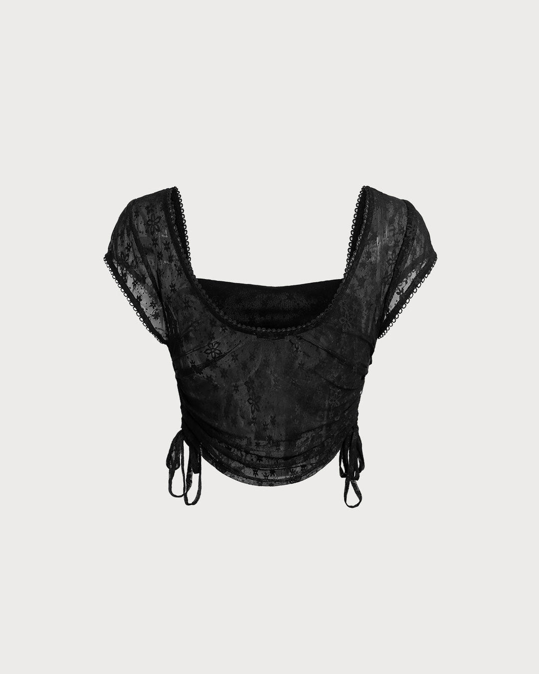 Black Mesh Cropped Tee