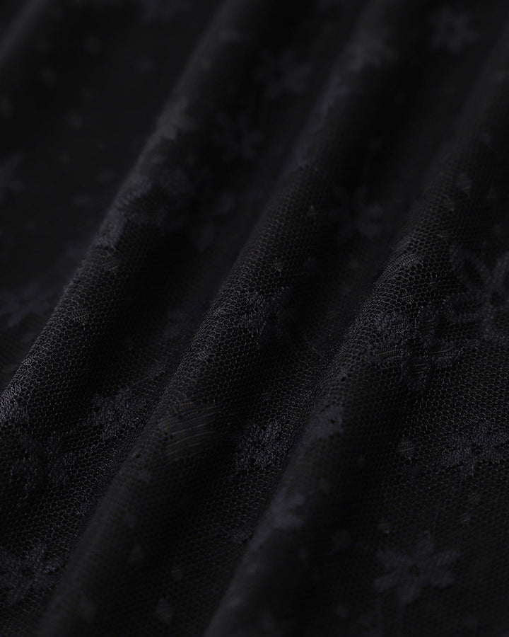 Black Mesh Cropped Tee