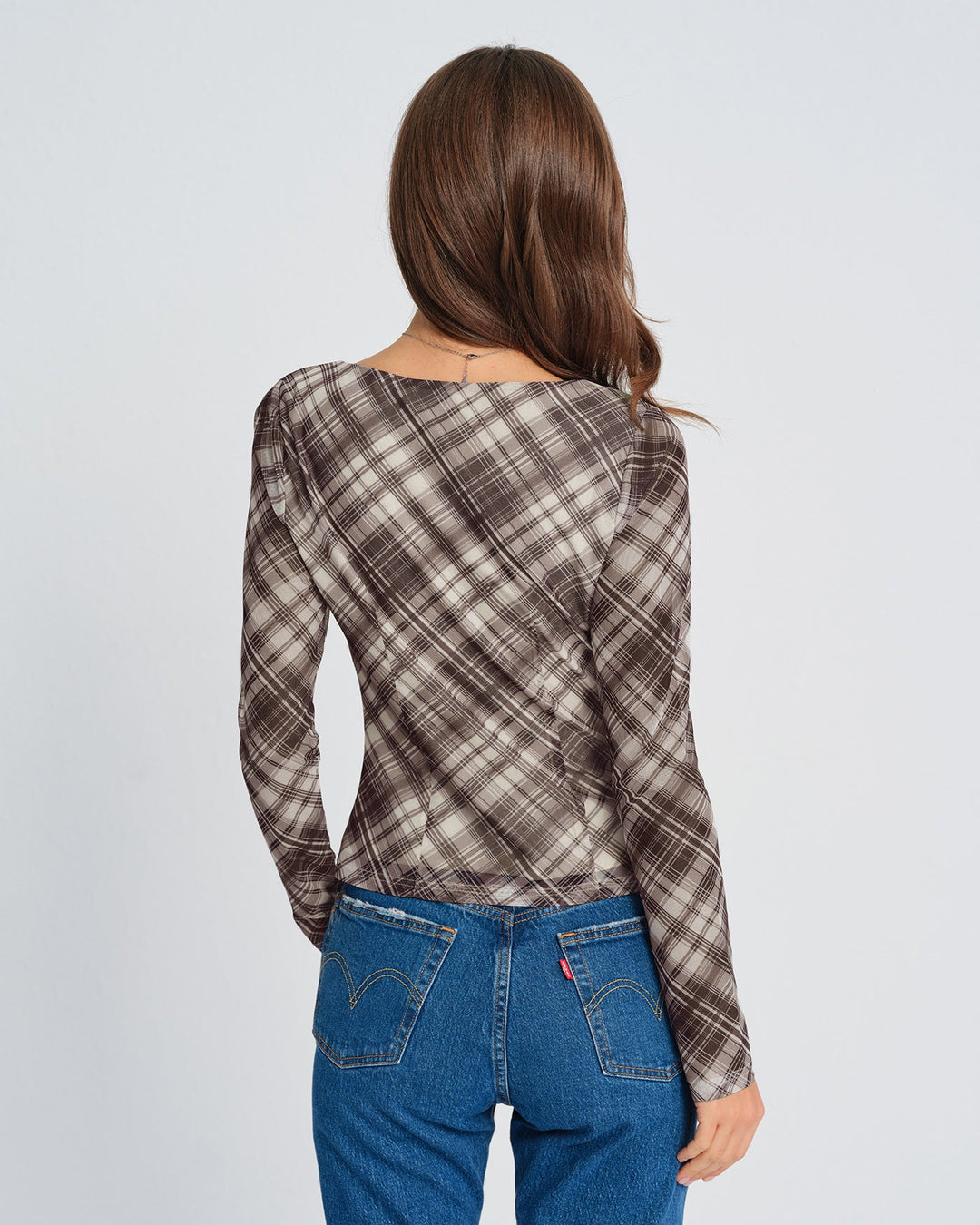 Plaid See Through Tee