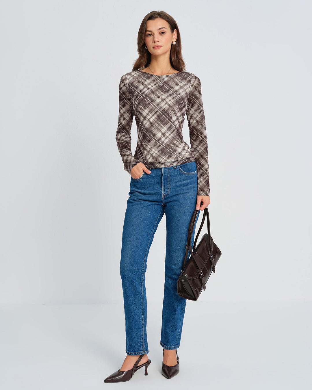 Plaid See Through Tee