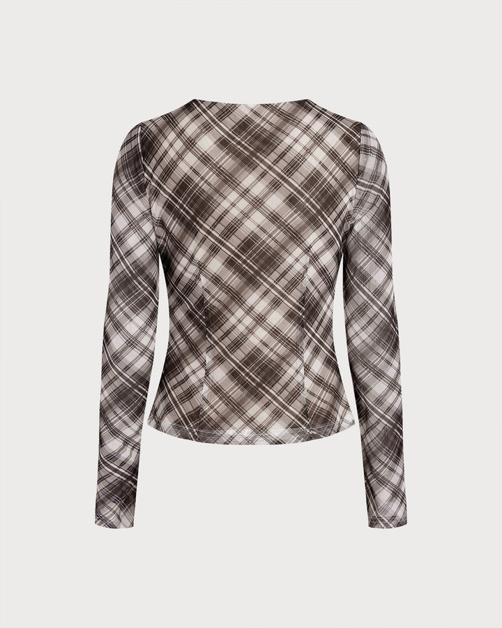 Plaid See Through Tee