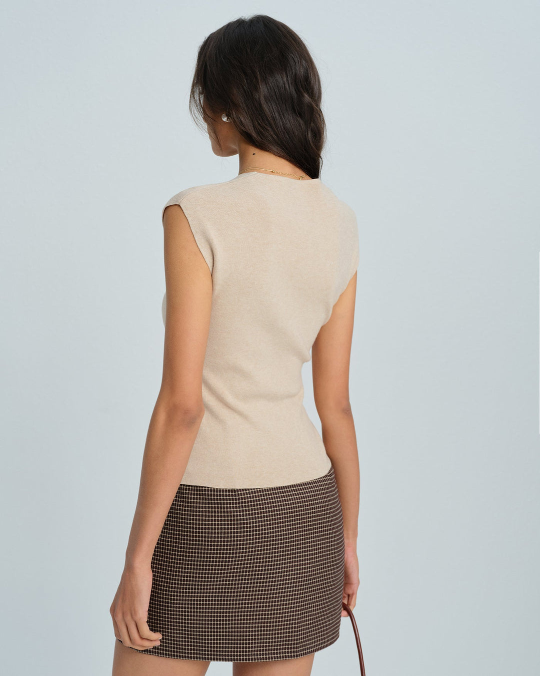 Khaki Single Breasted V Neck Cardigan