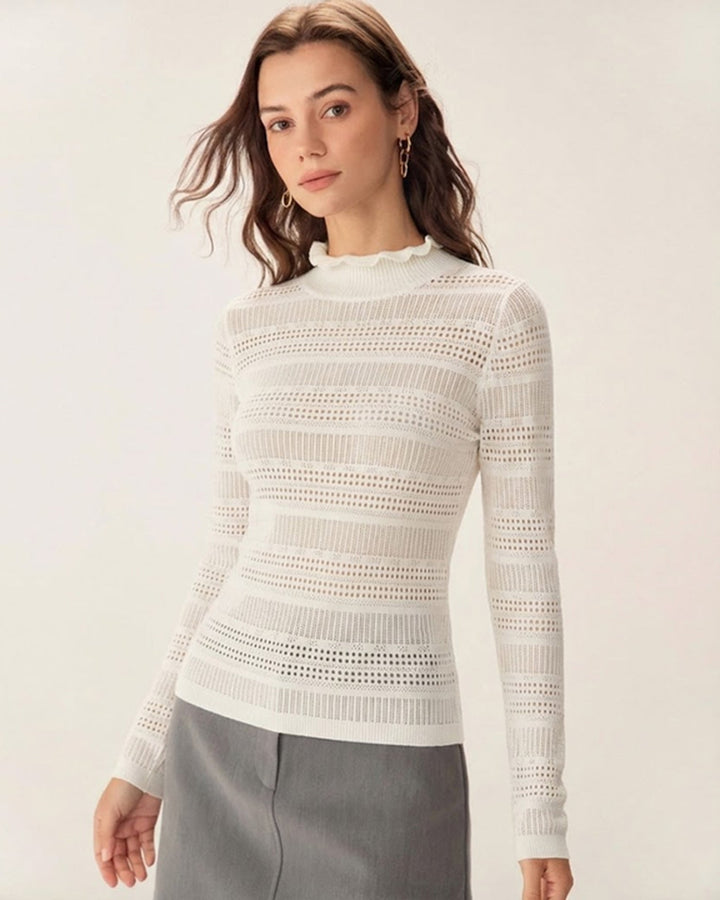 Beige Turtle Viscose Knit Tee