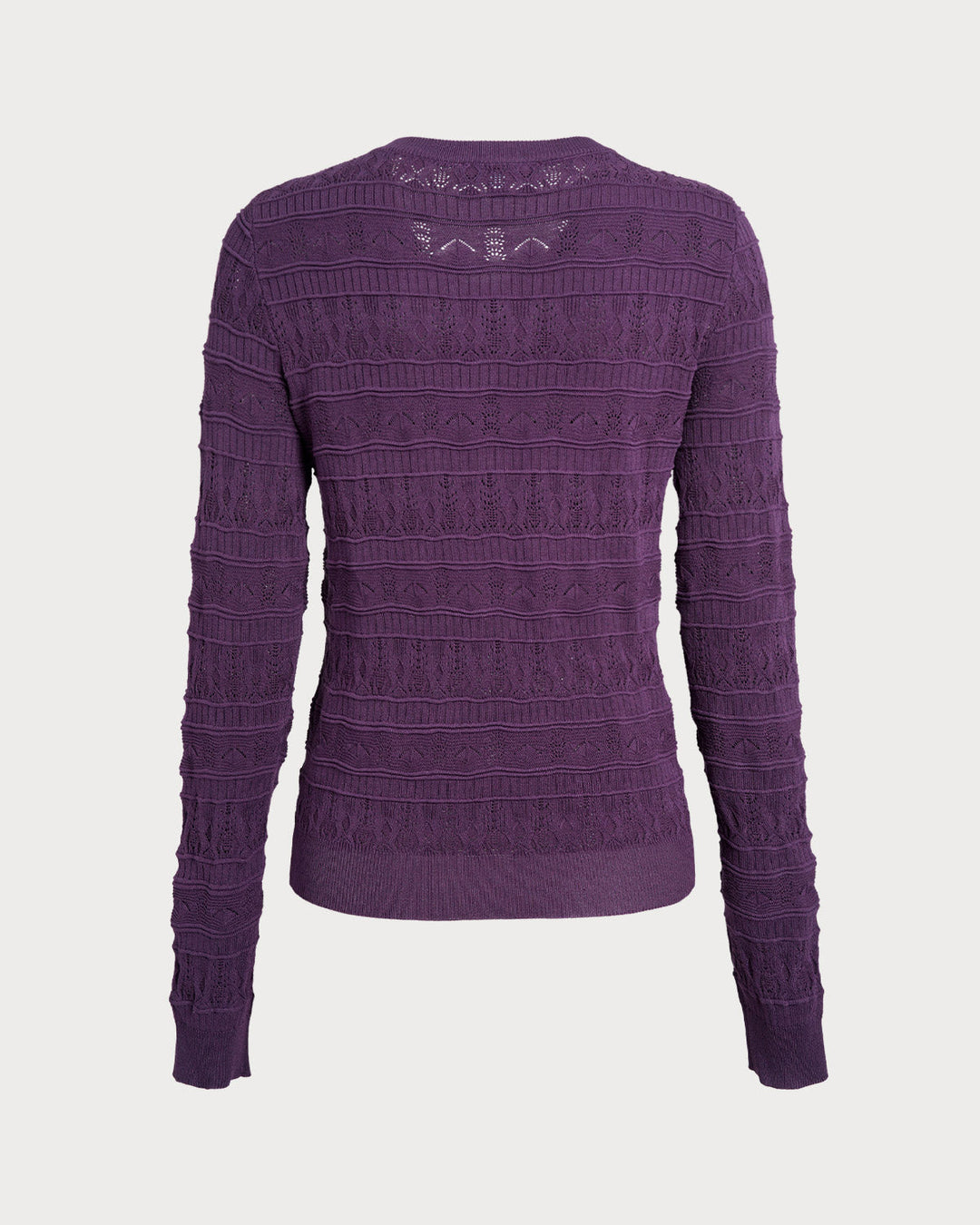 Purple Textured Slim Knit Tee