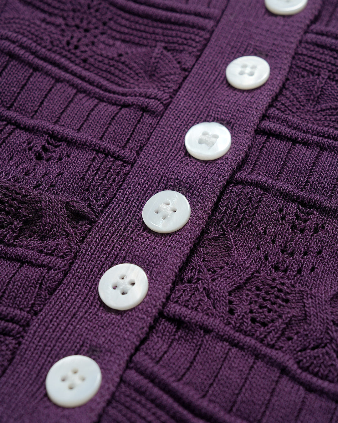 Purple Textured Slim Knit Tee