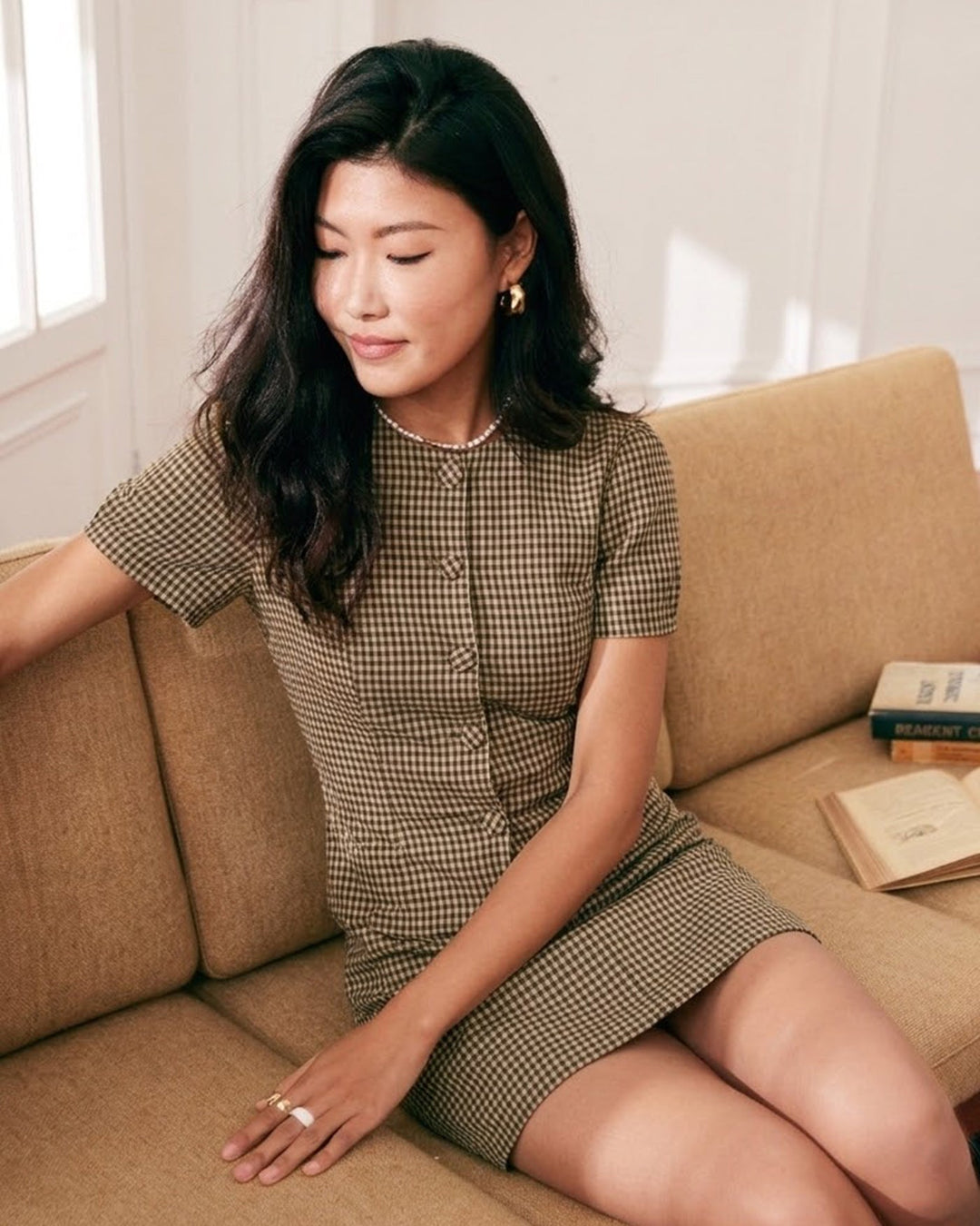 Brown Plaid Mini Skirt