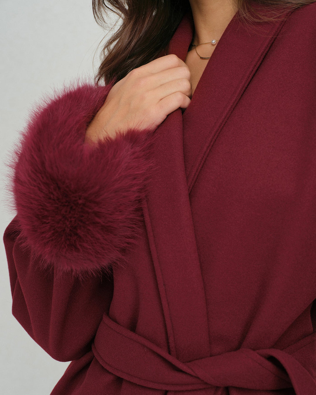 Wine Red Drawstring Jacket