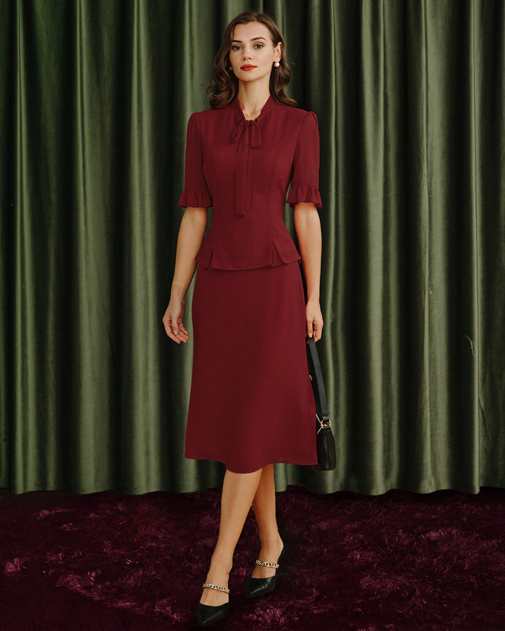 Red Mermaid Chiffon Skirt