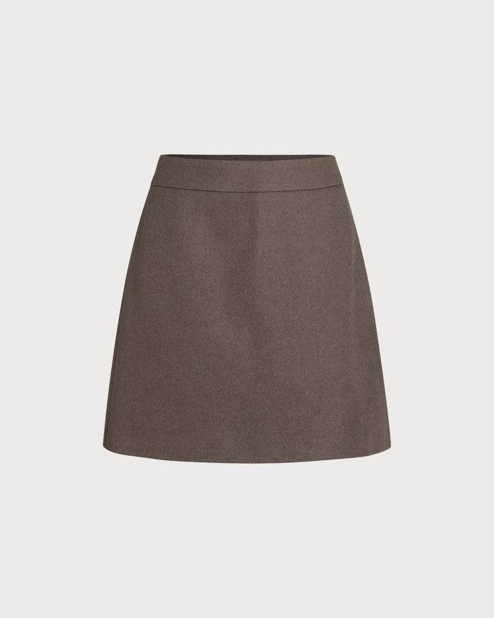 Brown A-Line Mini Skirt