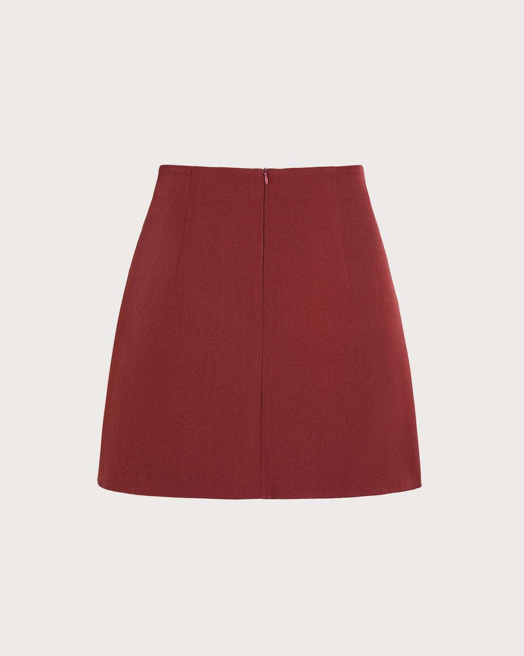 Brick Red Ruched A-Line Mini Skirt