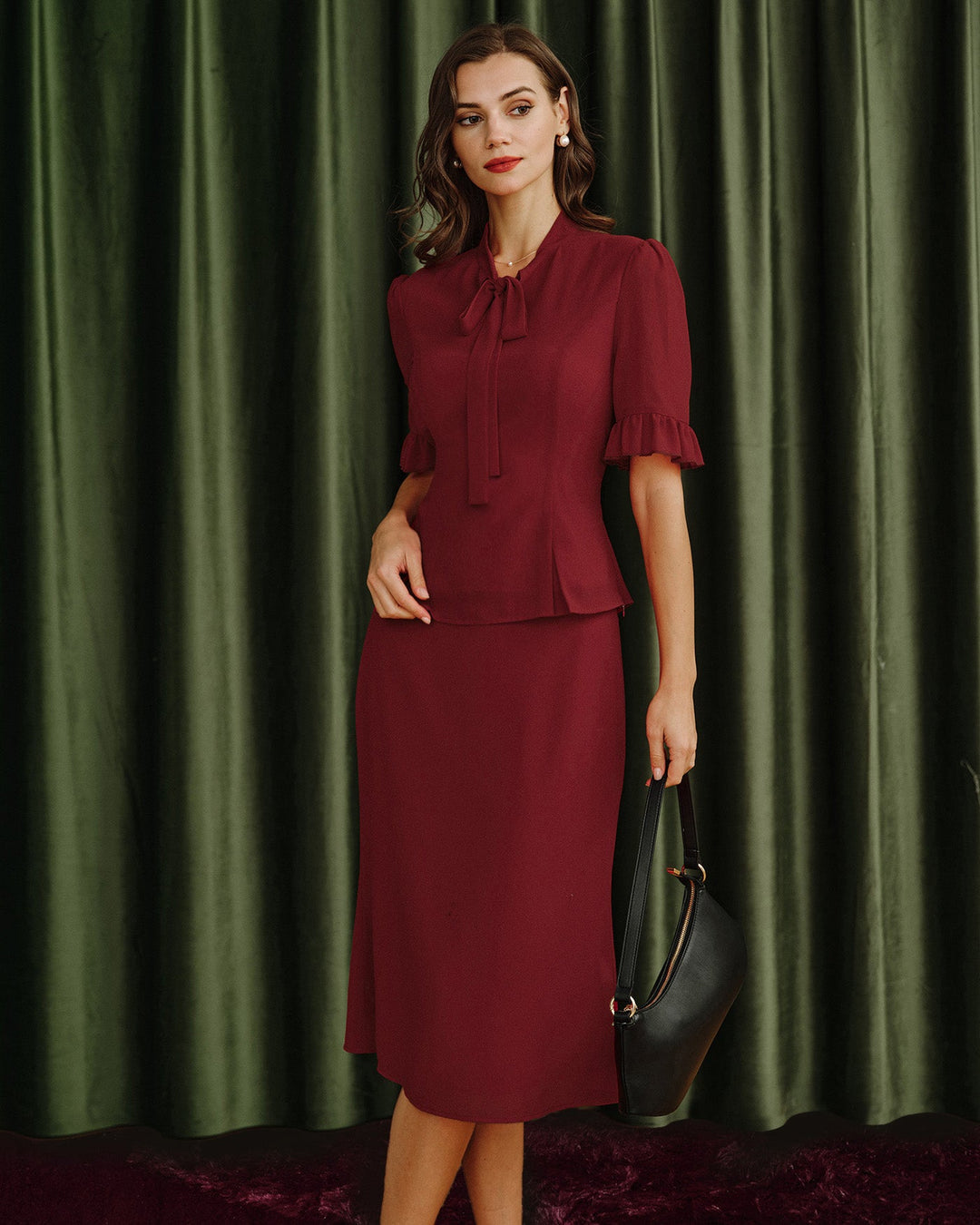 Red Mermaid Chiffon Skirt