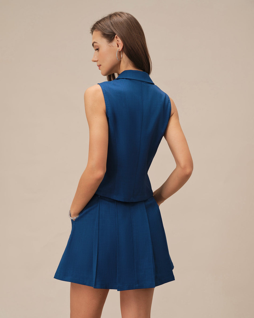Blue Pockets A-Line Mini Skirt