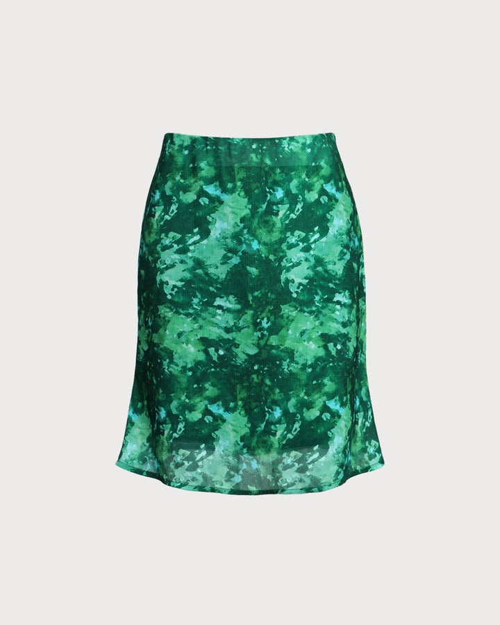 Green Floral Mermaid Skirt