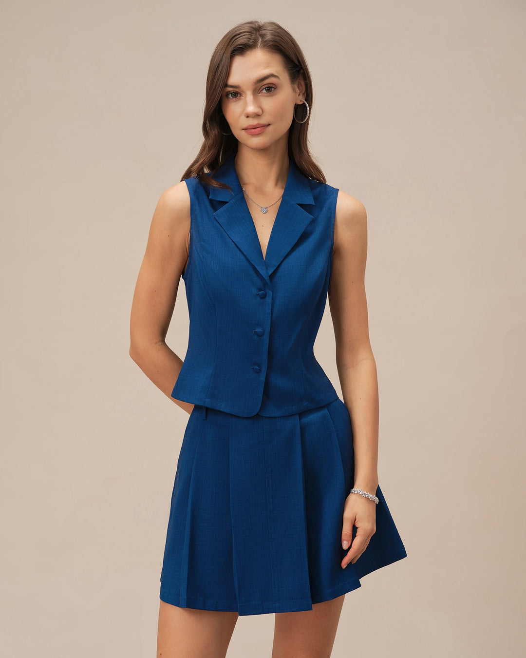 Blue Pockets A-Line Mini Skirt