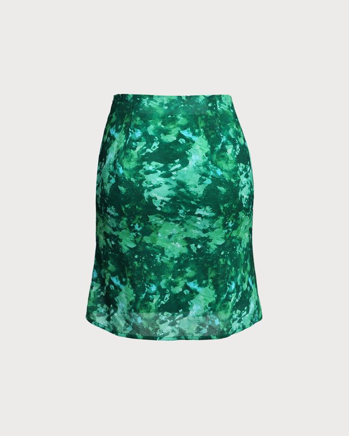 Green Floral Mermaid Skirt