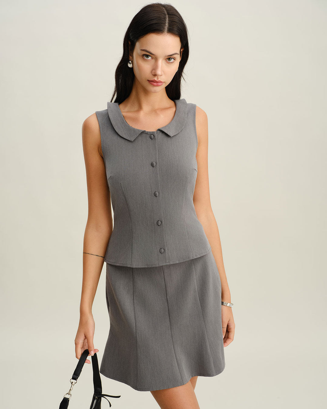 Grey Mermaid Mini Skirt