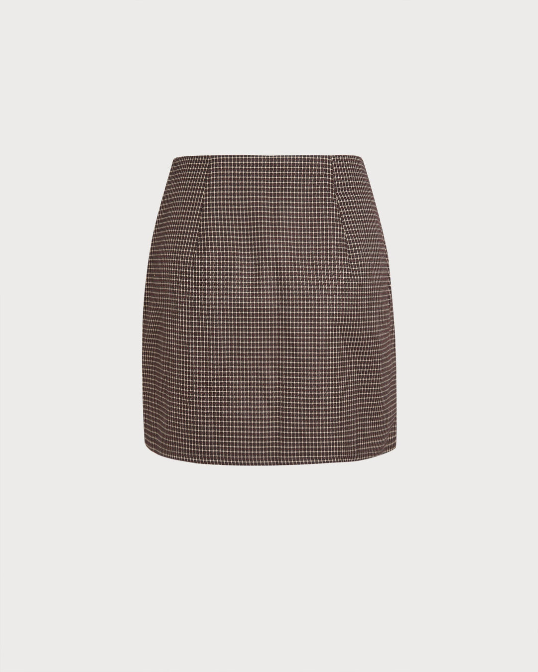 Coffee Plaid A-Line Mini Skirt