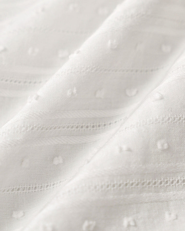 White Lace Puffed Sleeve Tee