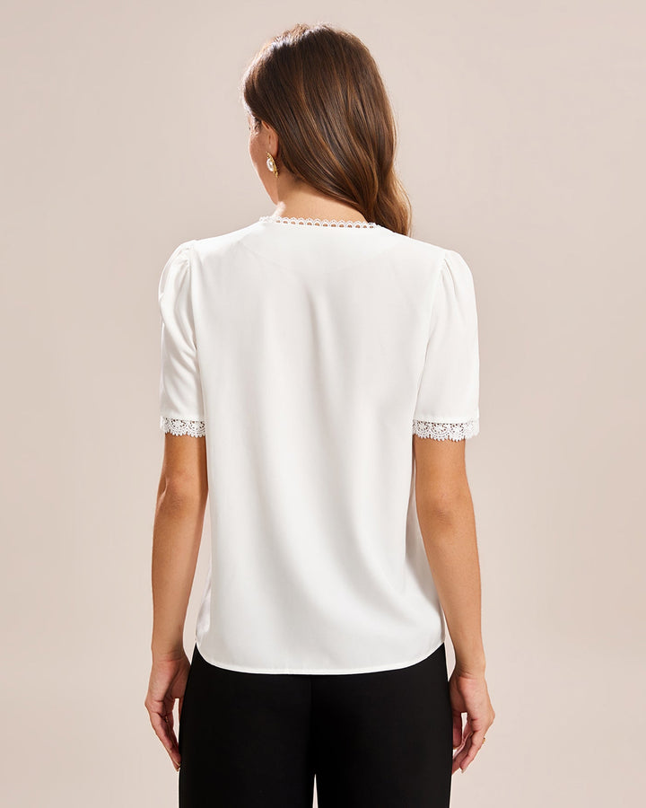 White V Neck Tee
