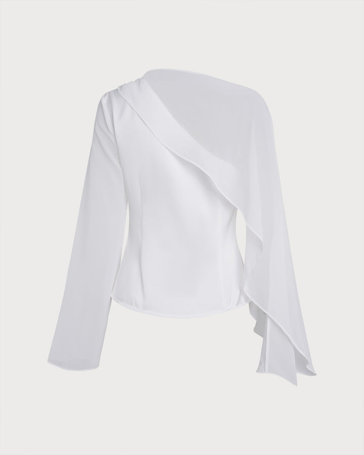 White One Shoulder Tee