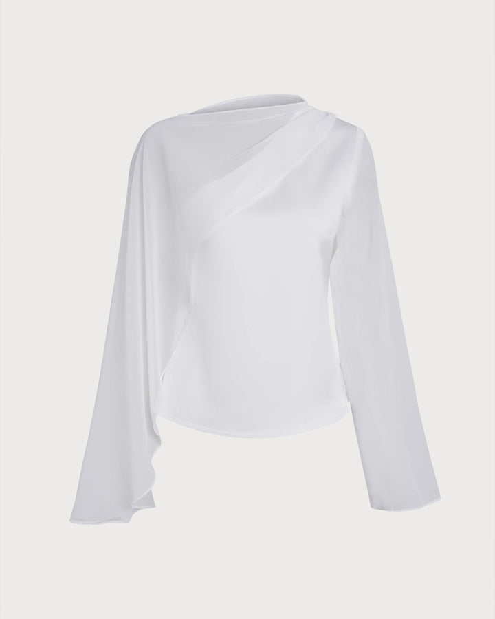 White One Shoulder Tee